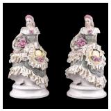 Dresden Lace Style Lady Figurines