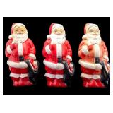 3 Vintage Empire Santa Blow Molds