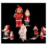Eight Santa Figures, Composite and Wind-Up