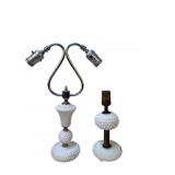 Vintage Hobnail Milk Glass Lamps