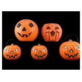 Celluloid and Plastic Pumpkin Lights, Paper Mache