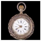 Ladies 800 Silver Antique Pocket Watch
