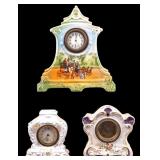 Antique Porcelain Gilbert Mantle Clocks (3)