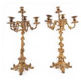 Pair of Bronze Candelabra
