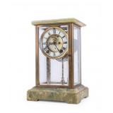 Ansonia French Green Onyx Marble Mantle Clock