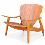MCM Solid Teak Sculptural Armchair