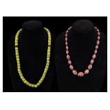 Millefiori Art Glass Bead Necklaces