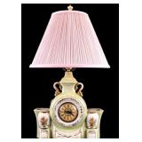 Vintage Porcelain Clock Lamp