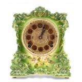 20C Porcelain Mantel Clock, Gilbert Clock Co.