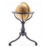 19th C Terrestrial Globe on Cast Iron Base