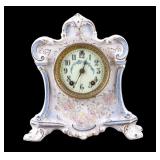 20C Melba Porclain Mantel Clock, Gilbert Clock Co.