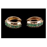 Emerald Hoop Earrings