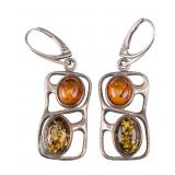Amber and Sterling Silver Earrings