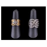 2 Sterling Fashion Rings