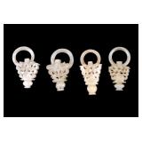 Antique Abraded Green Hardstone Pendants