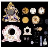 Antique Porcelain Mantle Clock Cases and Parts