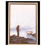 P. Jefferson Oil on Canvas Fisherman