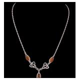 Celtic Amber & Sterling Necklace