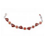 Amber and Sterling Bracelet