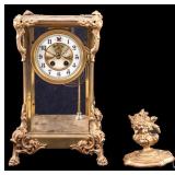 Antique Gilbert Brass Regulator Mantle Clock