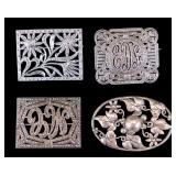 Sterling Monogram and Other Brooches