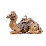 Early Painted Metal Figural Camel Inkwell
