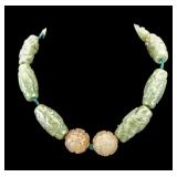 Abraded Green Hardstone Necklace