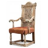 Highly Carved Oak Armchair