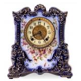 Victorian Porcelain Mantel Clock, Gilbert Movement