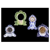 3 Porcelain Mantel Clocks