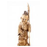 Antique Chinese Natural Material Figurine of Boy