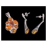 Amber and Sterling Silver Jewelry