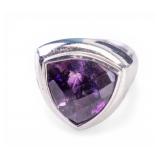 Amethyst and Sterling Ring