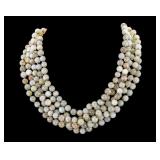 Jade Bead Multistrand Necklace