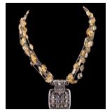 Artisan Sterling Silver & Natural Citrine Necklace