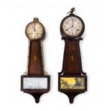 Wm. Gilbert  Key Wind 8 Day Banjo Clocks (2)