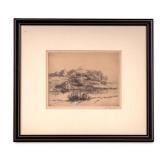 Pencil Signed Engraving A. Legros (Fr. 1837-1911)