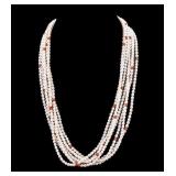 Carnelian and Pearl Vintage Necklace