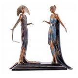 'Two Vamps' Art Deco Bronze after Erte