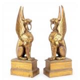 Pair of Bronze Figural Fireplace Accents