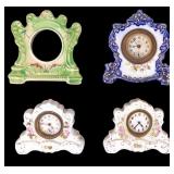 3 Porcelain Mantel Clocks