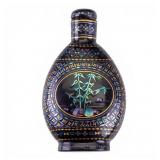 Chinese Lacquer Snuff Bottle w Inlay Decoration