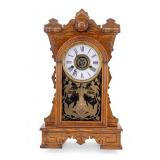 Antique Wm. L Gilbert Walnut Parlor Clock