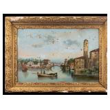 European Reverse Glass Painting, Signed & Dated