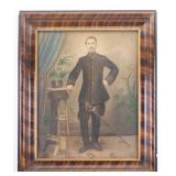 Civil War Era Pastel Soldier, Framed