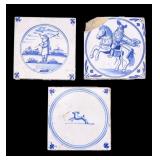 Antique Dutch Delft Blue & White Tiles