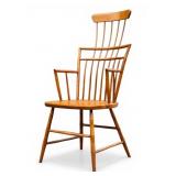 Signed American Tiger Maple Windsor Armchair