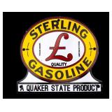Vintage Sterling Gasoline Porcelain Advertisement