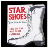 Vintage Star Shoes Advertising Sign on Masonite