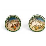 2 Vintage Decorative Tins w Assorted Buttons